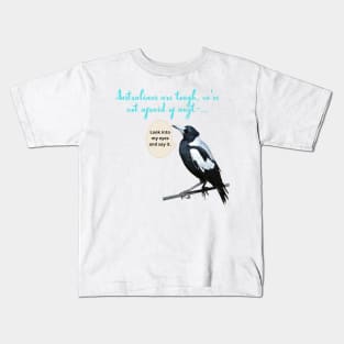 Swooping season -Australian magpie Kids T-Shirt